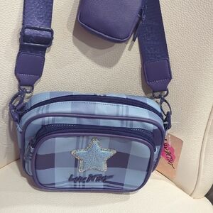Betsey Johnson Blue and Purple Crossbody Bag